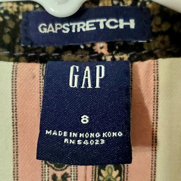 Gap Vintage Y2K Corduroy Blazer Jacket Women 8 Medium Suit Coat Brown Black Work - Picture 7 of 16